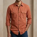 High Thickness Double Pocket Shirt.. ( Merron)