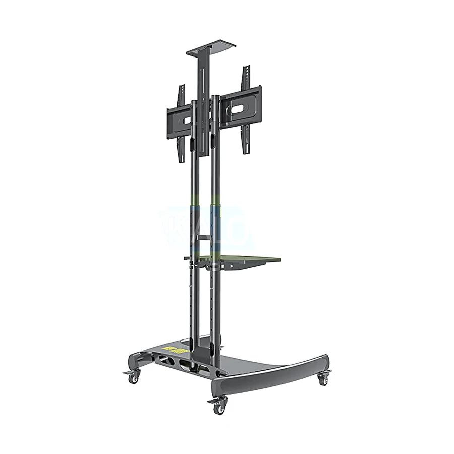 Kaloc KLC-150/B 32-75 Inch Adjustable Mobile TV Trolley, Black