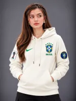 Women's World Cup Print Semi Baggy Hoodie, Pure Cotton, 4 Colours