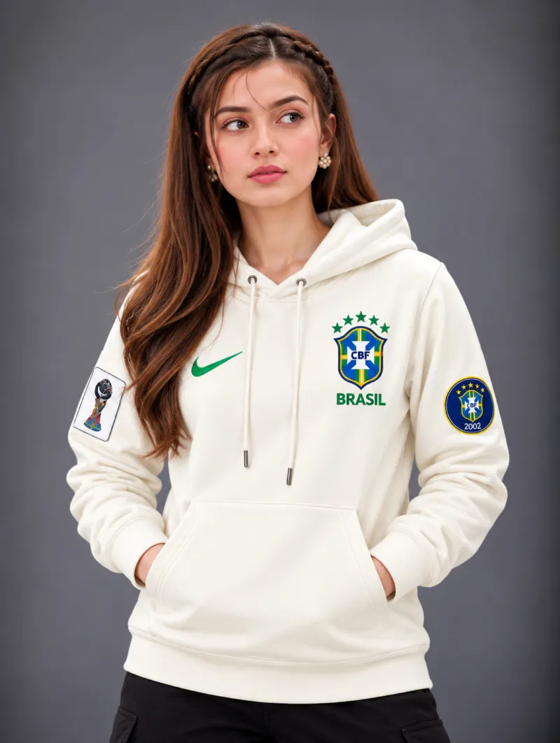 Women's World Cup Print Semi Baggy Hoodie, Pure Cotton, 4 Colours