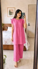 Cotton T-Shirt and Pant Set, Free Size, 6 Colour Choices