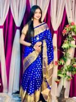 Silk Katan Banarasi Saree with Golden Zari Work, 6 Colours