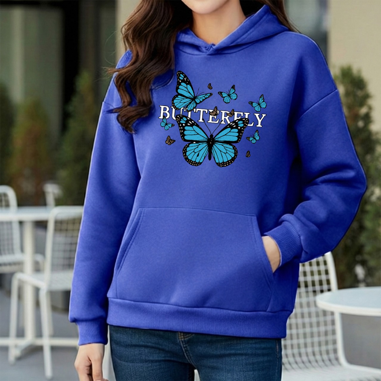 Premium Comfortable Printed Ladies Winter Hoodie