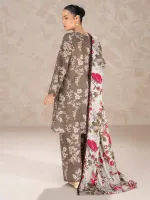 Digital Print Cotton Silk Three Piece, 6 Colours, Sizes 36 to 46