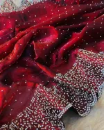 Georgette Saree with Stone Work on Saree and Blouse, 3 Colours