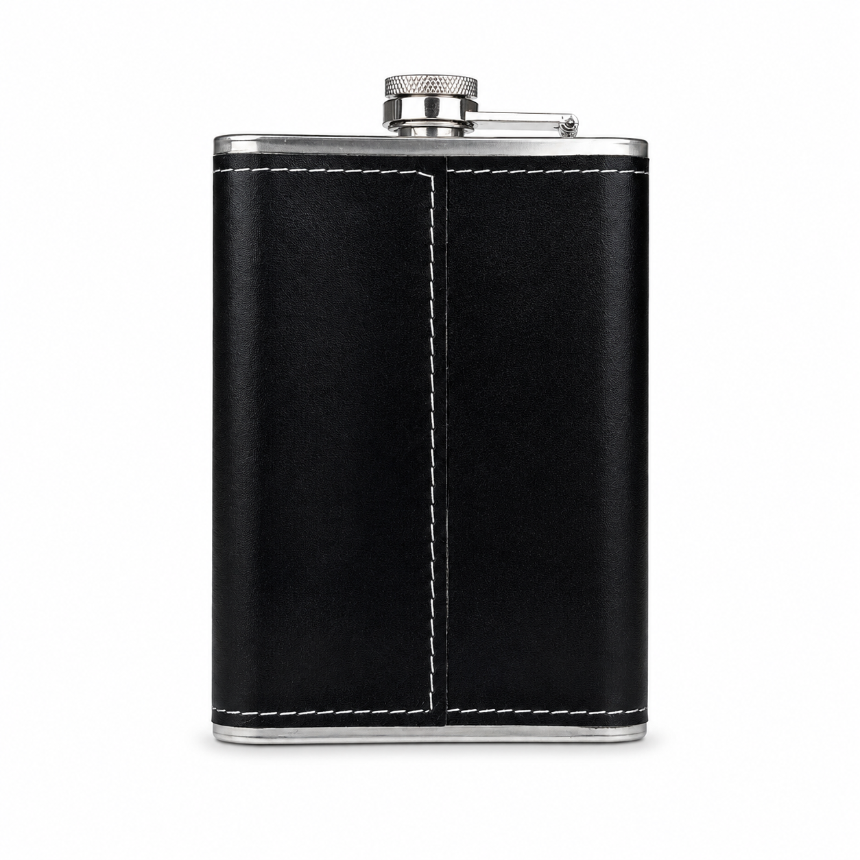 Smart Water Bottle – Premium Leather Wrapped 250ml Hip Flask Style Stainless Steel Portable Bottle for Travel, Office & Gifting
