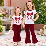 Girls' Bow-Design T-Shirt and Trouser Set