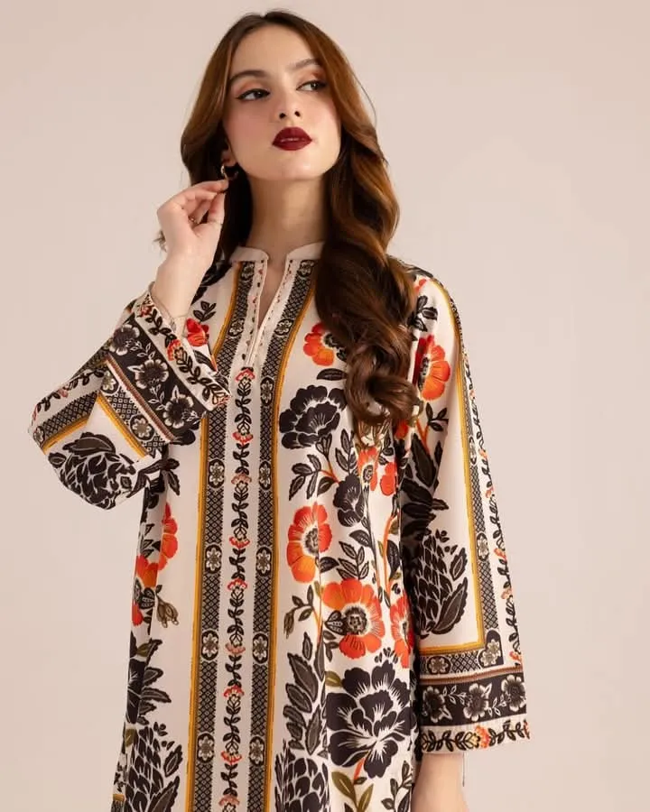 Dola Silk Digital Print Two Piece for Women, Sizes XL and XXL