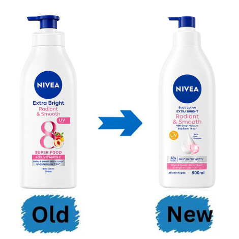 Nivea Extra Bright Radiant and Smooth Body Lotion 550ml (Thailand)