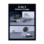 Ugreen MagFlow W706 20W Qi2 2-in-1 Grey Magnetic Wireless Charger with Stand