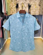 Men's Pure Cotton Half Sleeve Print Shirt with One Pocket