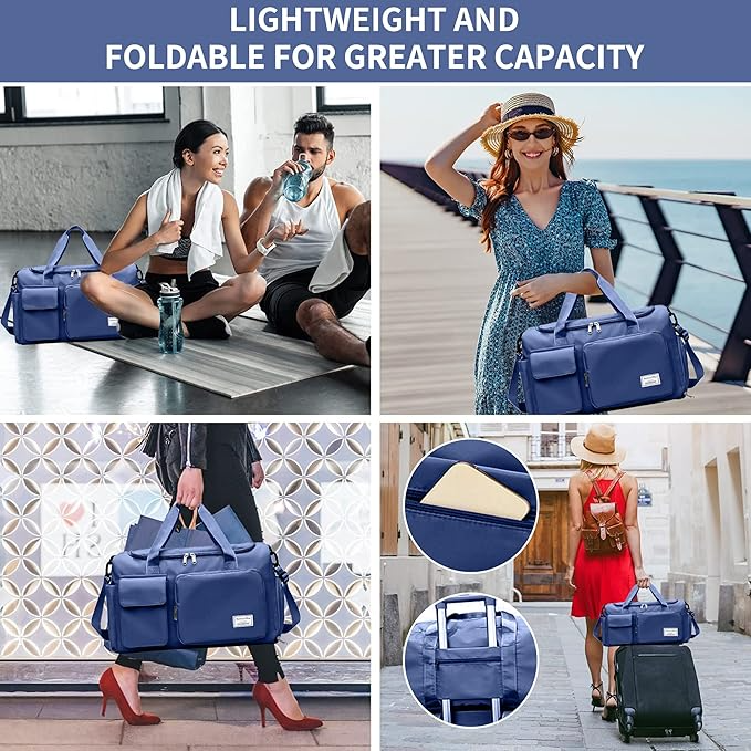 Fashionable Large Capacity Travel & Gym Bag - Blue