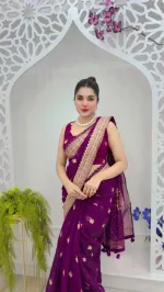 Semi Muslin Screen Print Saree with Blouse Piece, 5 Colours