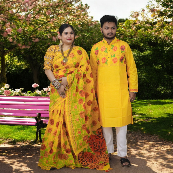 Sharee Panjabi Couple Set (No Blouse Piece)