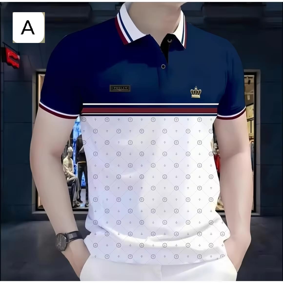 Men's Casual Pique Polo Shirt, Chest 38 to 43 Inch, 6 Colours