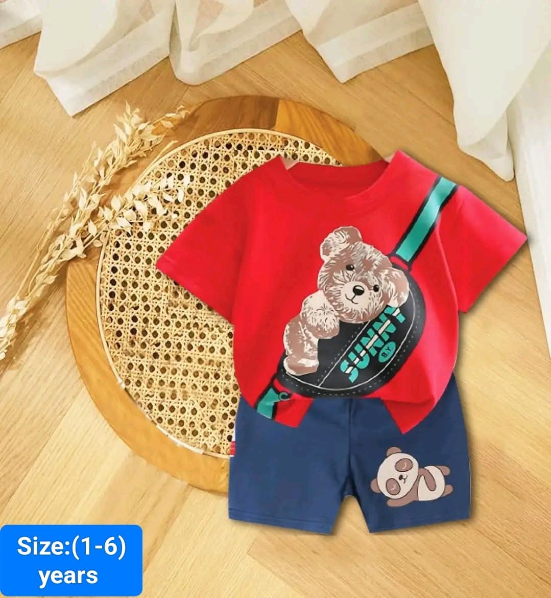 Kids' Pure Cotton T-Shirt and Pant Set with Pocket, 3 to 6 Years