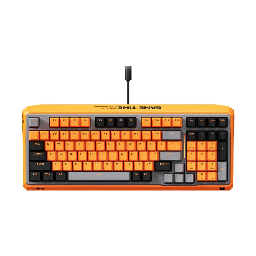 Rapoo ESK750-98 RGB Wired Red Switch Mechanical Keyboard Orange Gray