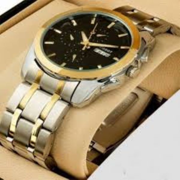 Stainless Steel Chronograph Watch for Men