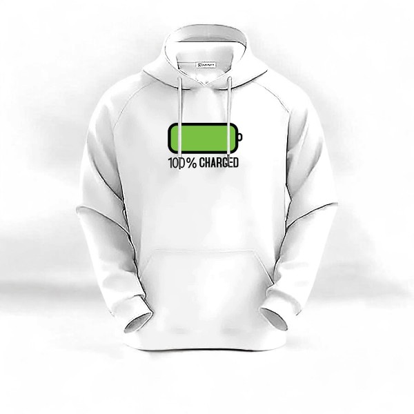 100% Charged Islamic Hoodie (White)