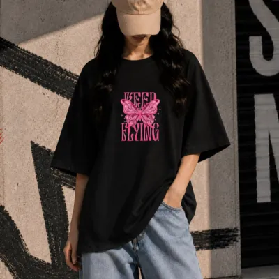 Premium Drop Shoulder T-Shirt for Women |Trendy Print Oversized Tee | Summer Friendly