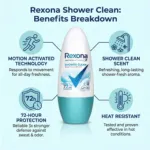 Rexona Motion Activated Shower Clean Roll On 45ml (Indonesia)