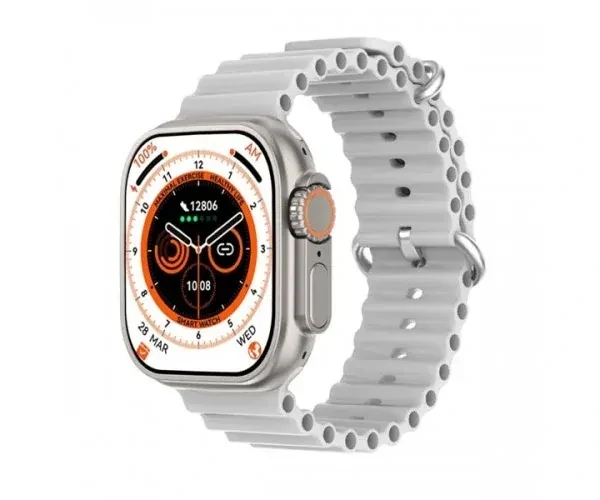 DT8 Ultra Max Smartwatch with Double Straps- Silver & Orange