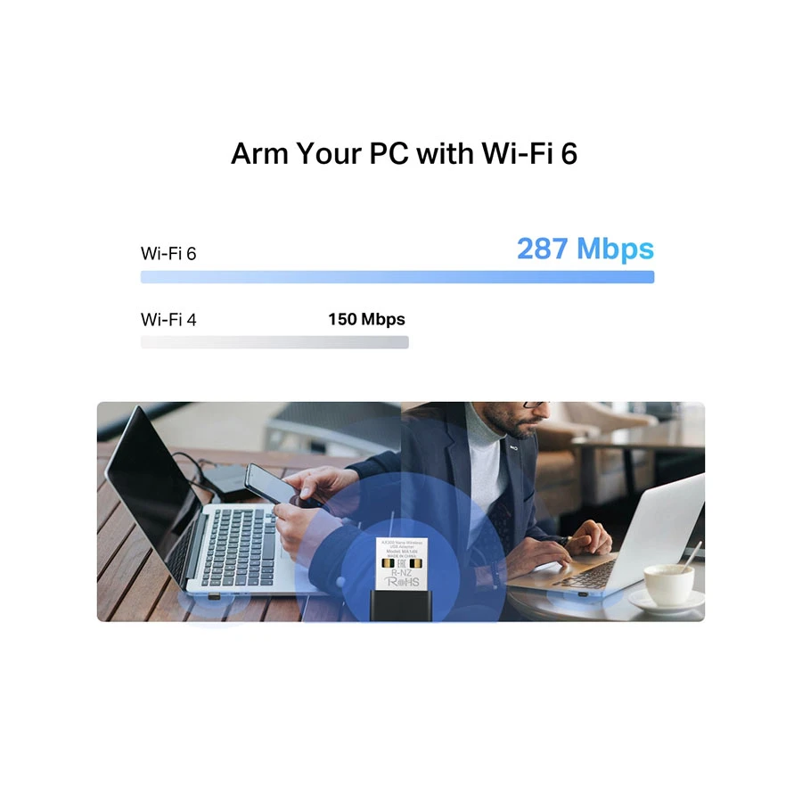 Mercusys MA14N AX300 Single Band Wi-Fi 6 Nano USB Adapter