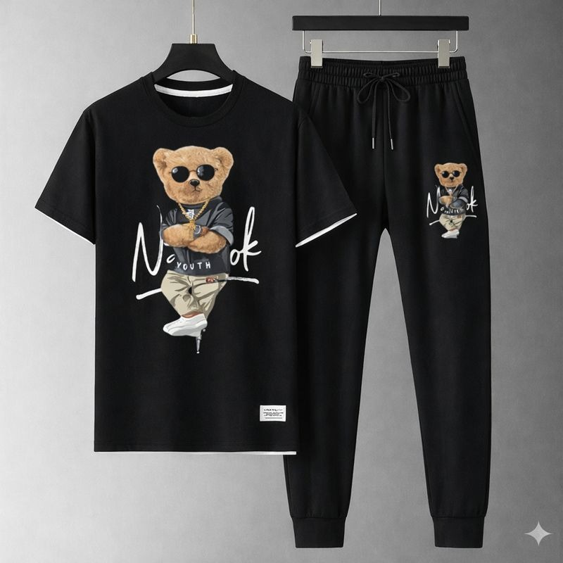 Men's Mesh Jersey Combo, Screen Print Tee and 280+ GSM Trouser