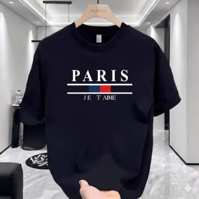 Men's Comfortable Drop Shoulder T-Shirt, Cotton-Spandex, DTF Print