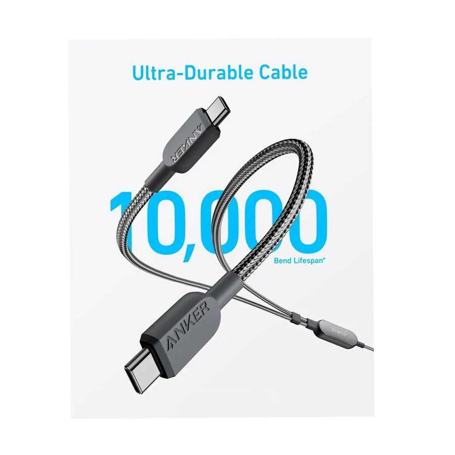 Anker A8895H12 2-in-1 140W USB-C to Dual USB-C 1.8 Meter Black Cable