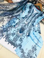 Women's Sequin Embroidery Digital Print Three Piece, 3 Colours