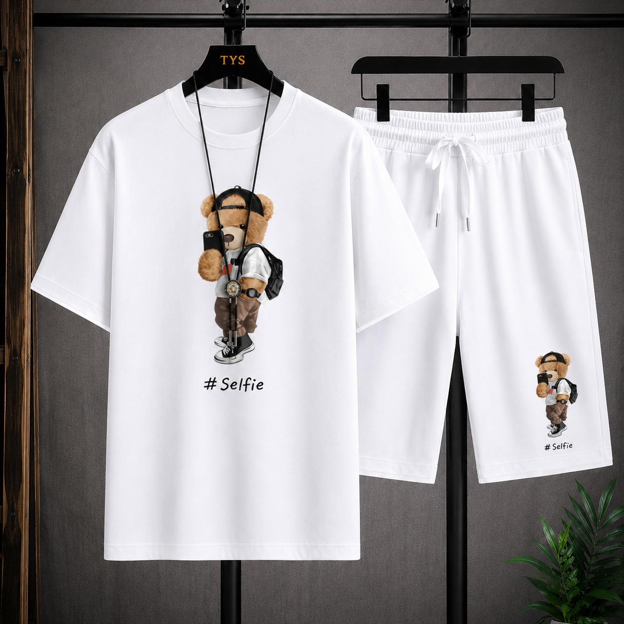 Men's Mesh T-Shirt and Shorts Two-Piece Set, 160 GSM, Sizes M to XL
