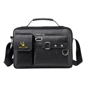 Men's Pu Leather Shoulder Bag (Black shape)