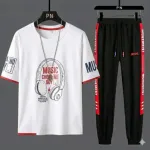 Men's Mesh T-Shirt and Full Pant Set in 4 Colours, Sizes M to XL