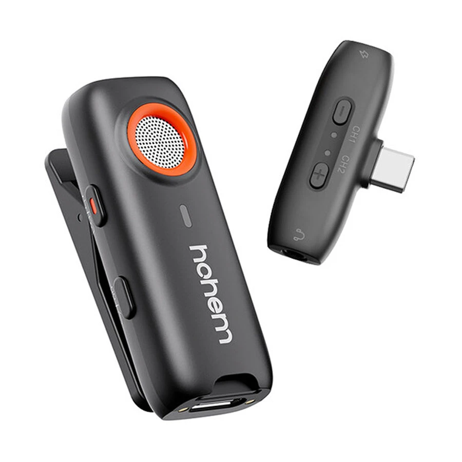 Hohem MIC-01 (2TX + 1RX) Black Microphone with Charging Case