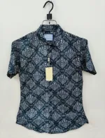 Men's Half Sleeve Spandex Cotton Shirt, Slim Fit, M to XL