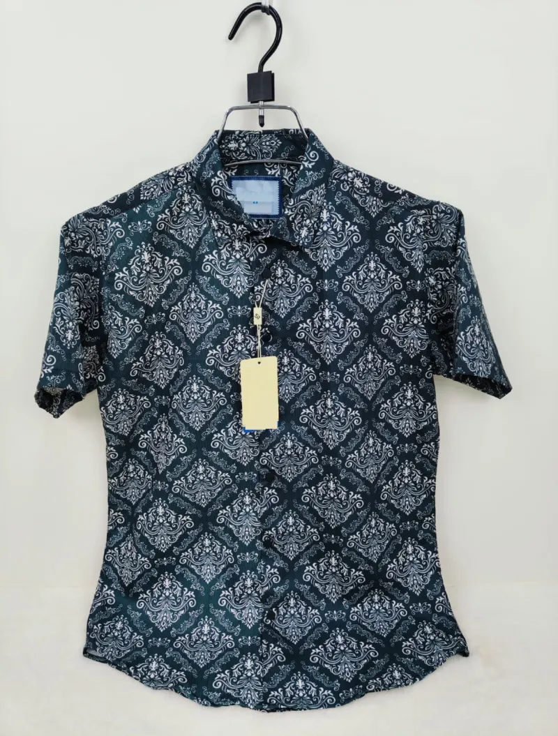 Men's Half Sleeve Spandex Cotton Shirt, Slim Fit, M to XL