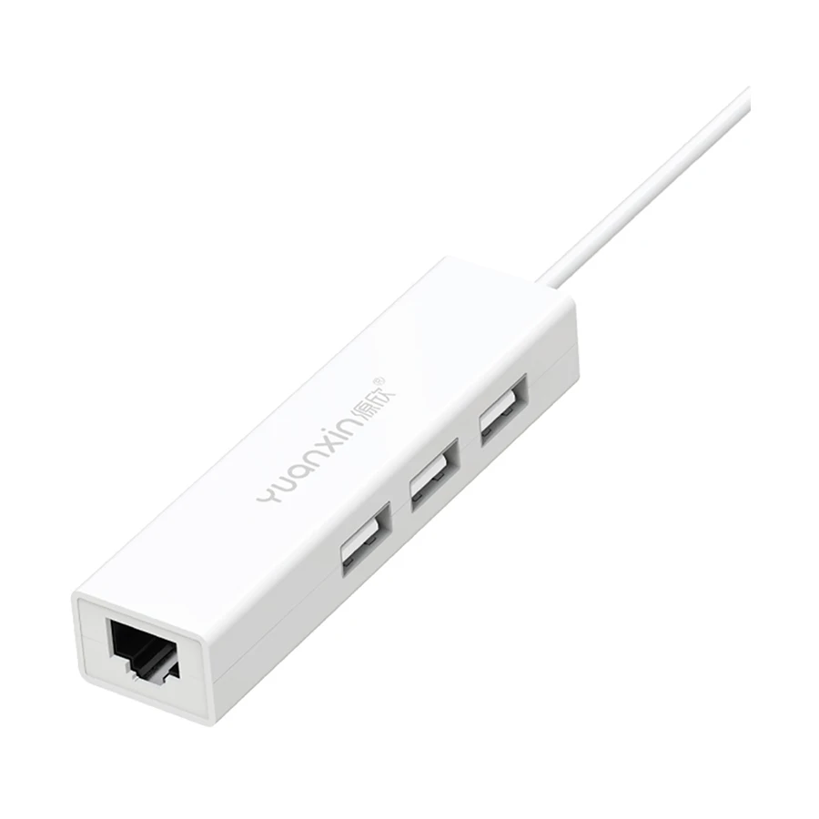 Yuanxin X-2562T Type-C to Tri USB & 10/100 LAN Hub White