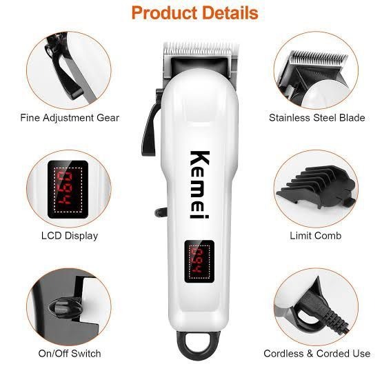 Kemei KM-809A Professional Hair Clipper and Beard Trimmer