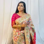 Women's Screen Print Saree in Half Silk, 12 Haath Length