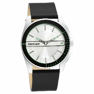 Fastrack NS3089SL15 Wear Your Look Quartz Analog Silver Dial Leather Strap Watch