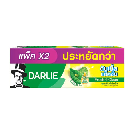 Darlie Double Action  Fresh + Clean Original Strong Mint Toothpaste 150g × 2 Tubes (Thailand)