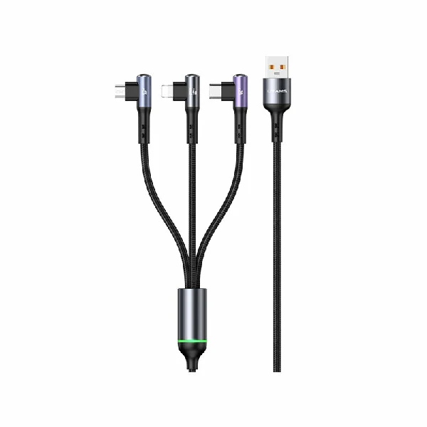 USAMS US-SJ561 U80 3-in-1 66W 1.2M Fast Charge Elbow Digital Data Cable