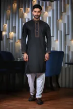Men's Embroidered Cotton Panjabi with Box, Body 40 to 48