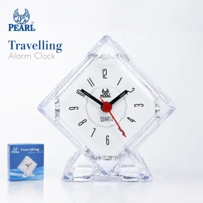 Foldable Travel Alarm Clock (BE Model) – Compact Portable Quartz Analog Clock with Night Light, Battery Included