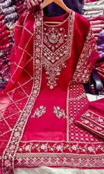 Women's Sada Bahar Tissue Three Piece with Full Sequin Embroidery