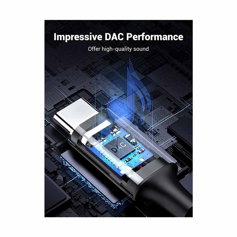 UGREEN CM450 (20192) USB-C to 3.5mm Male Audio Cable 1 Meter Black