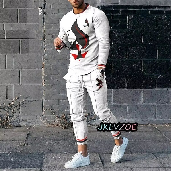 Men's Full Sleeve Mesh Tee and Trouser Set, Waist 28 to 35 Inch