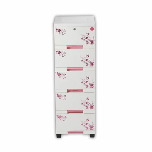 Premio Silver Advance Wardrobe - 5 Drawer-Pink White