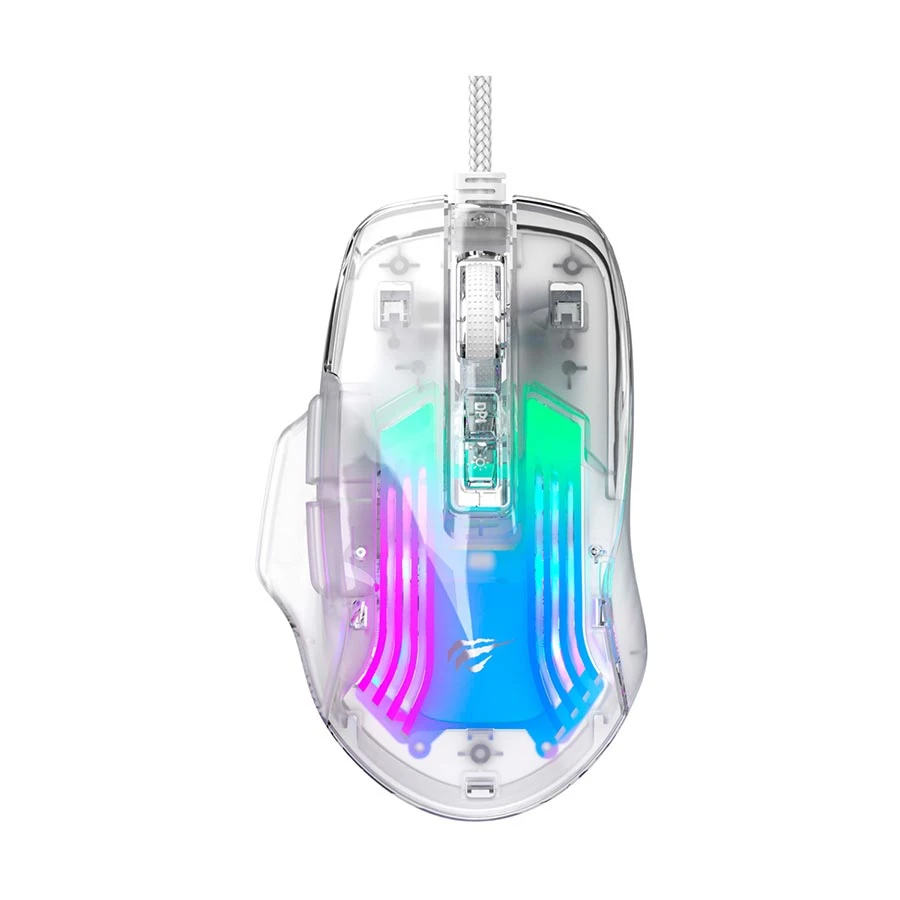 Havit MS1011SE Wired Transparent White Programmable Gaming Mouse